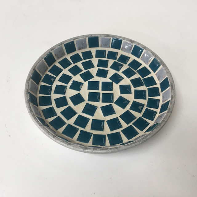 ASHTRAY, 1970s Mosaic - Teal Blue